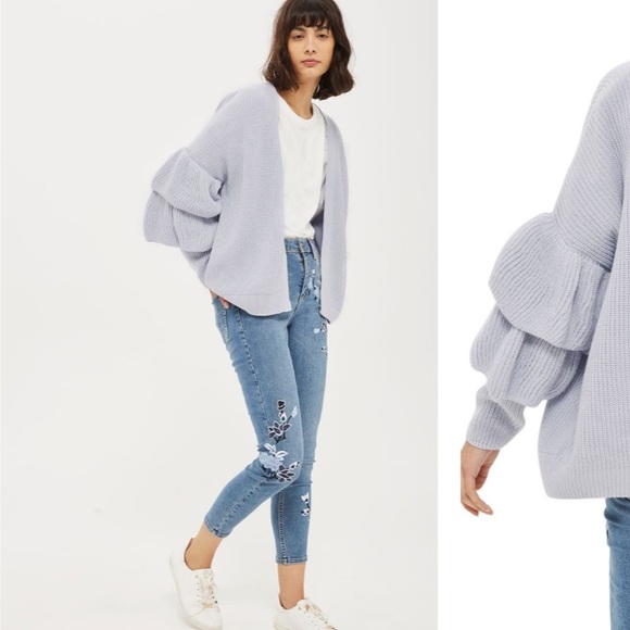 Layered Ruffle Sleeve Cardigan - Picture 3 of 3